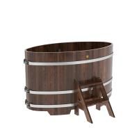 Купель овальная BentWood из лиственницы овальная, морёная премиум 920х1660х1000 мм