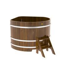 Купель угловая BentWood из лиственницы угловая, морёная рустик 1370х1370х1400 мм