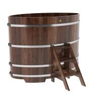 Купель овальная BentWood из лиственницы овальная, морёная премиум 1120х1830х1400 мм