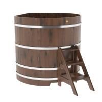 Купель угловая BentWood из дуба угловая, морёный рустик 1370х1370х1400 мм