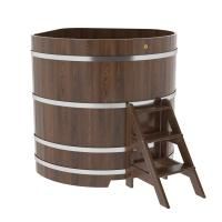 Купель угловая BentWood из дуба угловая, морёный 1370х1370х1400 мм