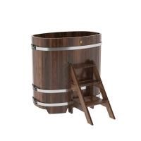 Купель овальная BentWood из лиственницы овальная, морёная премиум 760х1160х1200 мм