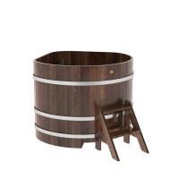 Купель угловая BentWood из лиственницы угловая, морёная премиум 1190х1190х1000 мм