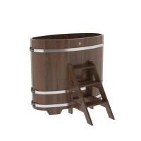 Купель овальная BentWood из дуба овальная, морёный 690х1310х1200 мм