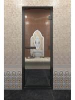 Дверь для хамам Doorwood "Хамам В Черном Профиле" стекло бронза матовая, 800х1900 мм