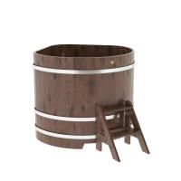 Купель угловая BentWood из дуба угловая, морёный рустик 1190х1190х1100 мм