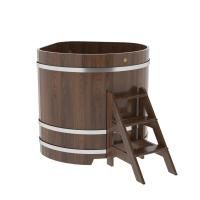Купель угловая BentWood из дуба угловая, морёный 1190х1190х1200 мм