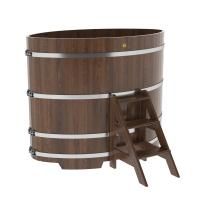 Купель овальная BentWood из дуба овальная, морёный 1080х1750х1400 мм