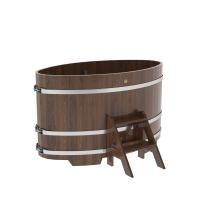 Купель овальная BentWood из дуба овальная, морёный 920х1660х1000 мм