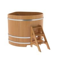 Купель угловая BentWood из лиственницы угловая, натуральная премиум 1370х1370х1200 мм