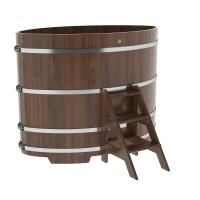 Купель овальная BentWood из дуба овальная, морёный 1120х1830х1400 мм