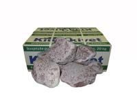 Кварцит малиновый галтованный, фракция 70-140 мм, коробка 20 кг.