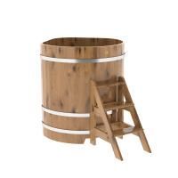 Купель угловая BentWood из дуба угловая, натуральный рустик 1030х1030х1200 мм