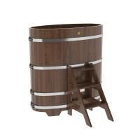 Купель овальная BentWood из дуба овальная, морёный 690х1310х1400 мм