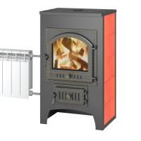 Печь-камин Везувий ПК-01 (205) с плитой и т/о красный (200 м3)