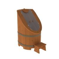 Кедровая бочка со стеклом Бентвуд Стандарт цвет: коньяк, цвет фурнитуры: черный