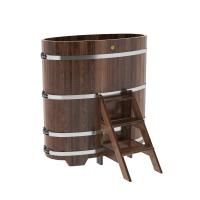 Купель овальная BentWood из лиственницы овальная, морёная премиум 690х1310х1400 мм