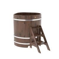 Купель угловая BentWood из дуба угловая, морёный рустик 1030х1030х1200 мм