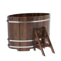 Купель овальная BentWood из лиственницы овальная, морёная премиум 1120х1830х1200 мм