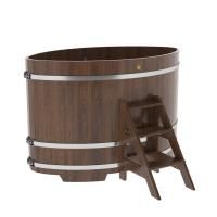 Купель овальная BentWood из дуба овальная, морёный 1120х1830х1200 мм