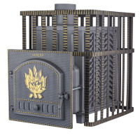 Дровяная печь Гефест ЗК в сетке 45