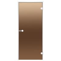 Дверь для хамам стеклянная Harvia Alu 900х1900 бронза (белый)