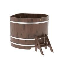 Купель угловая BentWood из дуба угловая, морёный рустик 1370х1370х1100 мм