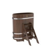 Купель овальная BentWood из дуба овальная, морёный 590х1060х1200 мм