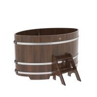 Купель овальная BentWood из дуба овальная, морёный 1080х1750х1000 мм