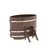 Купель овальная BentWood из дуба овальная, морёный рустик 800х1420х1000 мм