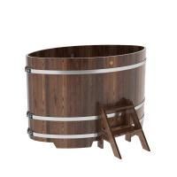 Купель овальная BentWood из лиственницы овальная, морёная премиум 1080х1750х1100 мм