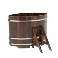 Купель овальная BentWood из лиственницы овальная, морёная премиум 1080х1750х1200 мм