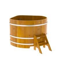 Купель угловая BentWood из лиственницы угловая, натуральная рустик 1370х1370х1100 мм