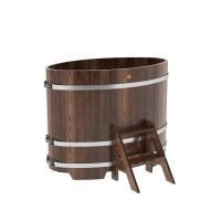 Купель овальная BentWood из лиственницы овальная, морёная премиум 800х1420х1100 мм