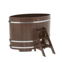 Купель овальная BentWood из дуба овальная, морёный 1080х1750х1200 мм