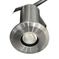Точечный светильник Steam&Water, d=42mm, теплый белый, IP68, корпус 304SS+ закаленное стекло, цвет алюминий