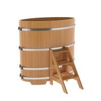 Купель овальная BentWood из лиственницы овальная, натуральная премиум 800х1420х1400 мм