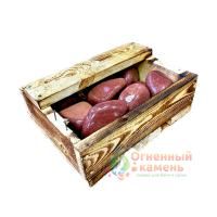 Камни для печей Огненный камень Малиновый кварцит шлифованный 10 кг, ящик