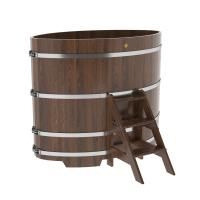 Купель овальная BentWood из дуба овальная, морёный 1020х1680х1400 мм