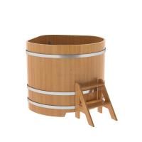 Купель угловая BentWood из лиственницы угловая, натуральная премиум 1190х1190х1100 мм