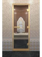 Дверь для хамам Doorwood "Хамам В Золотом Профиле" стекло бронза прозрачная, 900х2000 мм