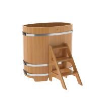 Купель овальная BentWood из лиственницы овальная, натуральная премиум 760х1160х1200 мм