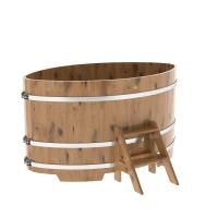 Купель овальная BentWood из дуба овальная, натуральный рустик 1120х1830х1100 мм