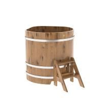 Купель угловая BentWood из дуба угловая, натуральный рустик 1030х1030х1100 мм