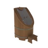 Фитобочка со стеклом Бентвуд Премиум цвет: орех, цвет фурнитуры: черный