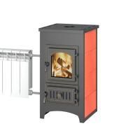 Печь-камин Везувий ПК-01 (270) с плитой и т/о красный (150 м3)