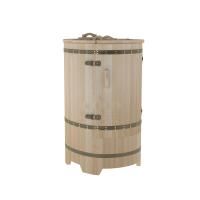 Кедровая бочка прямая Бентвуд Премиум цвет: натуральный, цвет фурнитуры: черный