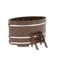 Купель овальная BentWood из дуба овальная, морёный рустик 1080х1750х1100 мм