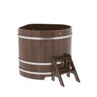 Купель угловая BentWood из дуба угловая, морёный 1190х1190х1100 мм