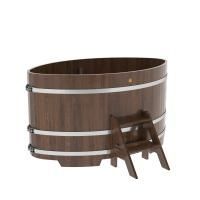 Купель овальная BentWood из дуба овальная, морёный 1120х1830х1000 мм